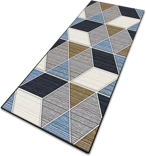 CONGCLI Alfombra Corredor 94 x 110 cm Antideslizante, Decorativa, Resistente, Fácil Limpieza, Antimanchas Alfombras Cocina, Corto Tapetes para Salón Lavadero Dormitorio Corredor, B