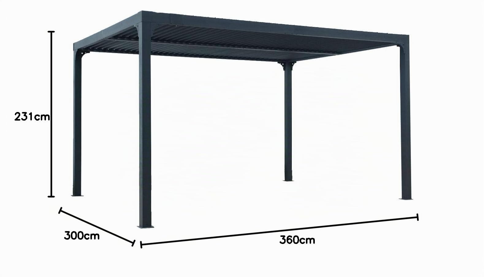Pergola Bioclimatique 10.80 M2 Gris Antracite - PER 3630 BI