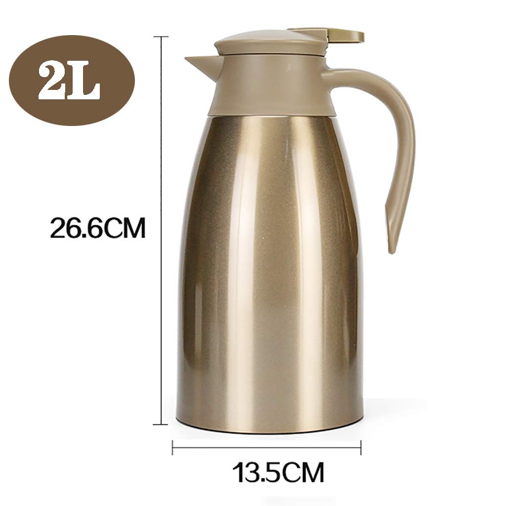 2 Liter RVS Thermoskan Dubbelwandig Vacuüm Geïsoleerde Koffie Waterkan