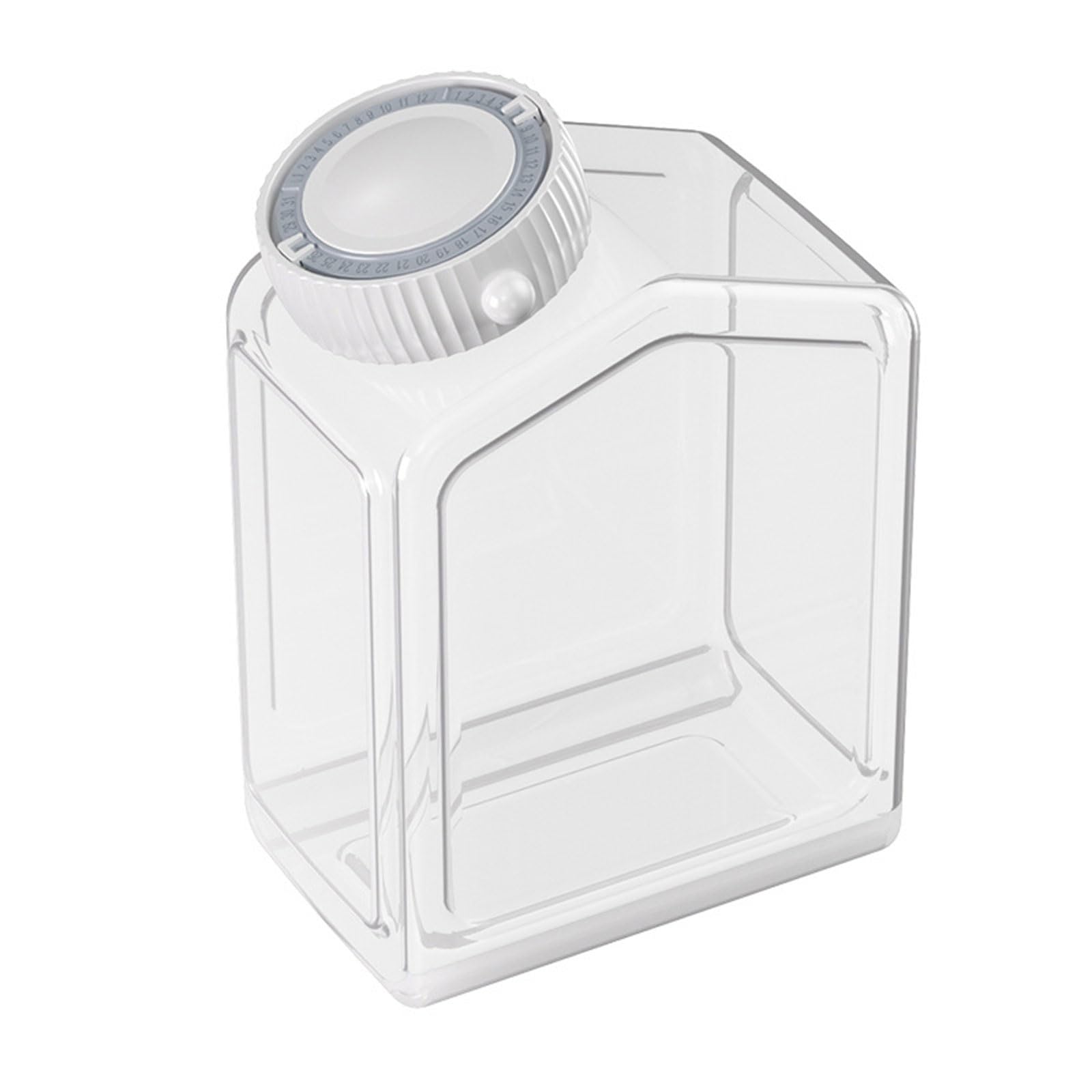 HZBB Airtight Clear Kitchen Storage Container with Timer & Leaproof Lid for Cereal, Flour, Dry Food Organization Sealed Kitchen Storage Jars for Grains
