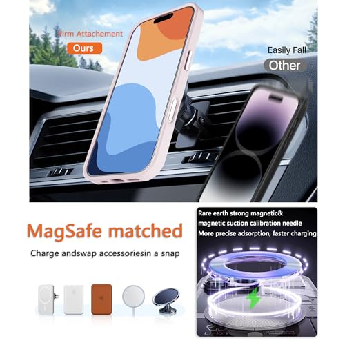 Image of Magnetic iPhone 16 Pro case,Compatible with Magsafe, Military-Grade Protection,Slim Translucent Matte Shockproof with Anti-Scratch Anti-Fingerprint Phone Cover (Pink, iPhone 16 Pro)