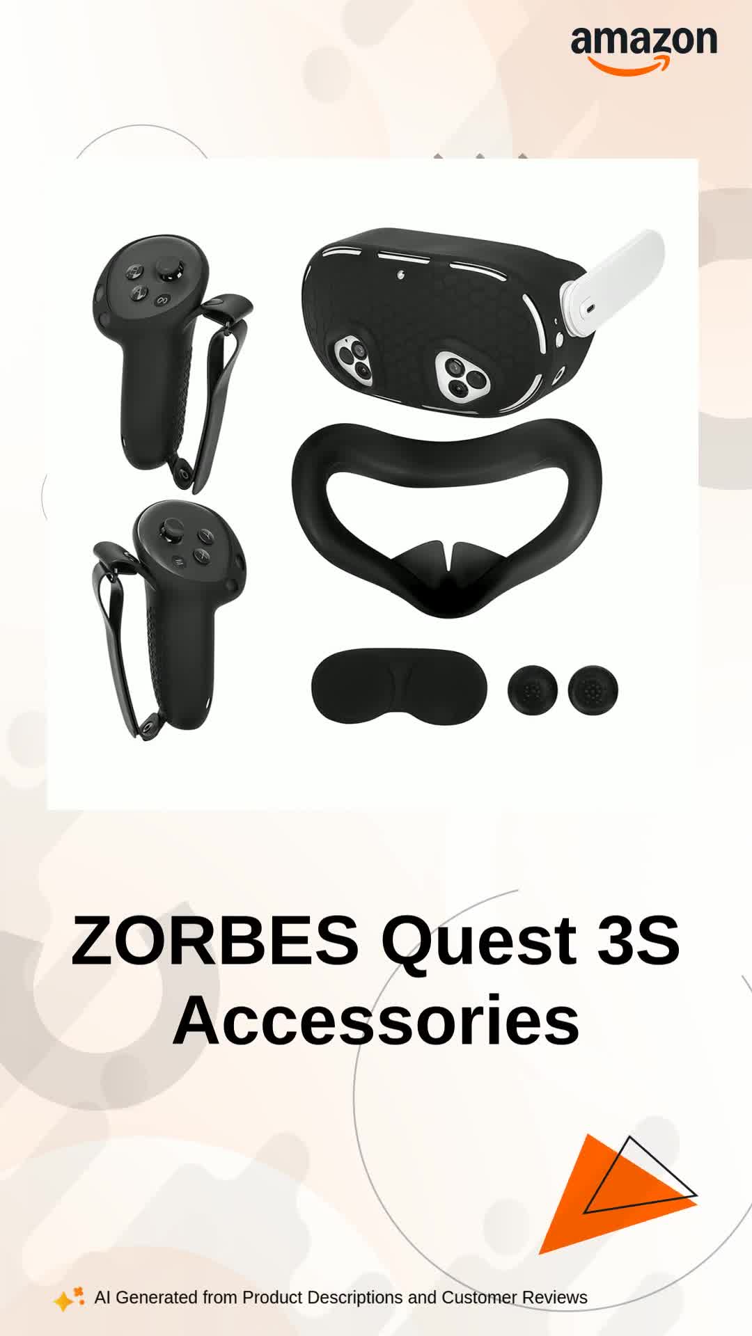 ZORBES® 5-in-1 Silicone Accessories for Meta Quest 3S, Protective