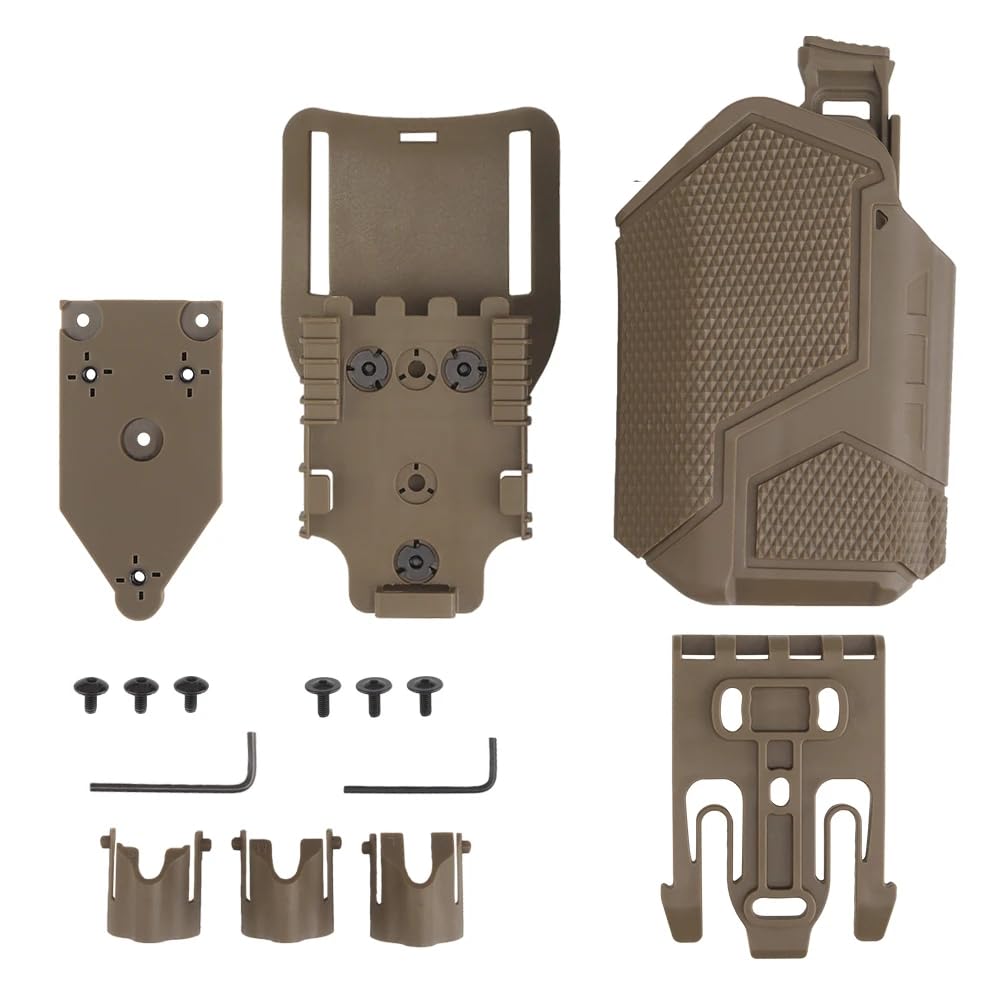 Peminkoo Fondina Tattica per Pistola Destra Airsoft G1ock 17 19 sig P226 P320 Fondine QLS System Belt per Pistola con Torcia X300