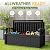 Greesum 80 Gallon Outdoor Storage Bench Deck Box with Cushion & Armrest, Lockable, Waterproof UV Resistant, Comfortable Seating for Patio, Pool, Garden, Black