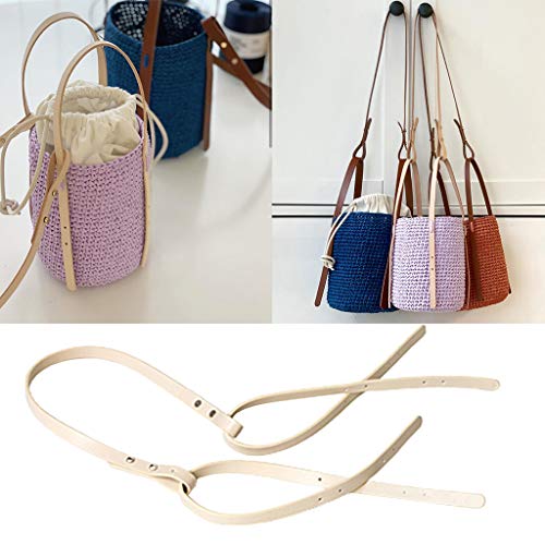 F Fityle 2 peças de alças de couro para bolsa de ombro, alças de substituição e bolsa de crochê