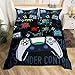 Zestawy pościeli dla graczy dla chłopców, do gier zestaw poszewek na kołdrę podwójny rozmiar, dziecięca poszewka na poduszkę do gier wideo, młodzieżowa PlayStation pościel i lniany kontroler gamepada, dwustronna