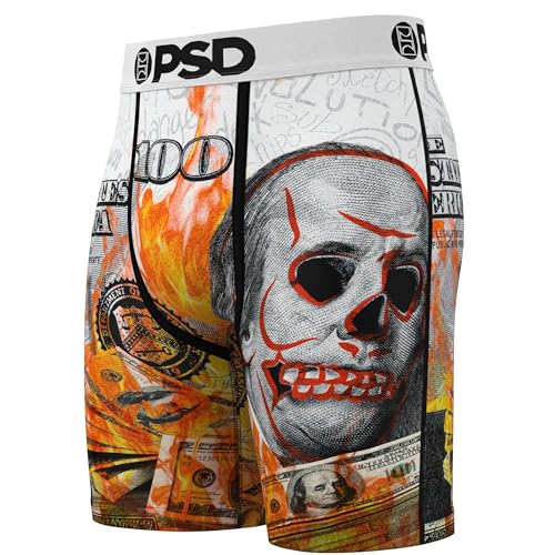 PSD Men's Boxer Briefs - Dead Broke, 7 Inch Inseam, Moisture-Wicking, 4-Way Stretch, Boxer Briefs for Men, Small