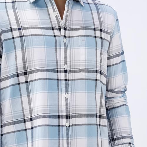 Image of BASICS 100% Cotton Checked Shirt for Men | Slim Fit | Everyday Smart Casual Wear | Full Sleeve
