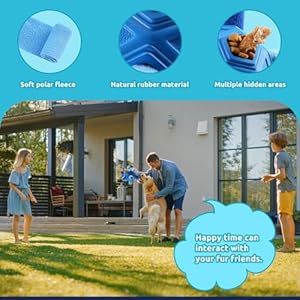 Yikko Interactive Snuffle Ball, Upgraded Chew Dog Toys for Aggressive Chewers, Cloth Strip Hiding Food for Small Medium Dogs (Winter Blue)