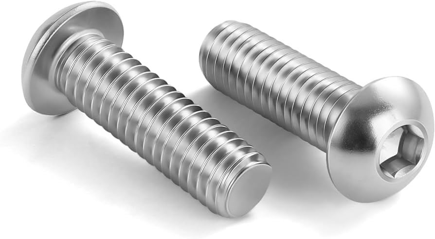 SYLIX M6 x 12mm Allen Button Head Screws, Stainless Steel, Bright Finish | Set of Bolt with Nut & Washer for Home, Industrial, Plumbing (25 pcs) - Image 5 thumbnail