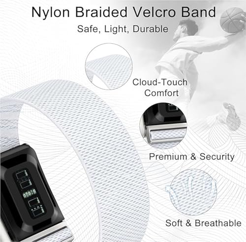 Image of Soft Nylon Sport Strap Breathable, Durable Strap Compatible with Whooop 5.0, One & Peak (White)