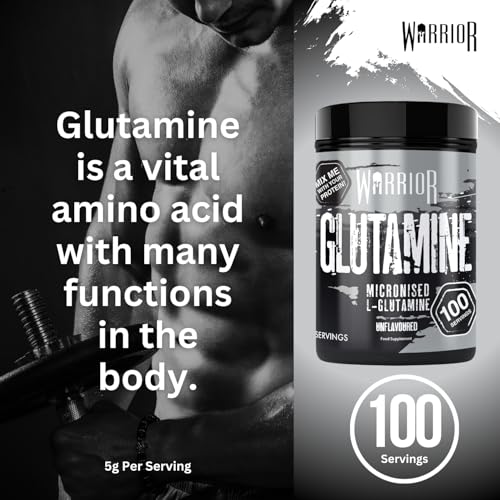 Warrior Glutamine 500g - Pure Micronised L-Glutamine Powder - Amino Acid - Muscle Growth & Recovery Supplement- Gut Health - Mix in Protein - Pre and Post Workout - 100 Servings (Unflavoured) - Image 6