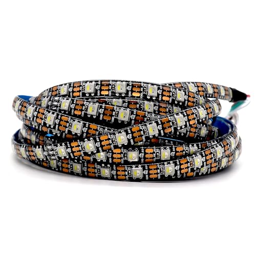 Image of DC5V SK6812 (Similar WS2812B) RGBW RGB+Cold White LED Strip Light 60leds /Pixels /m Individually Addressable 4Color in 1LED(16.4ft(5m) 300leds, IP65) (No Adapter or Controller)