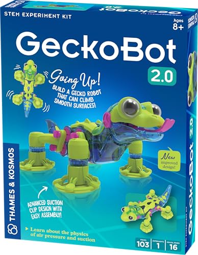 Thames & Kosmos GeckoBot 2.0, Gecko robótico de Escalada en Pared, Kit de Experimento Stem para niños, recursos de Aprendizaje para física, diversión científica para niños a Partir de 8 años