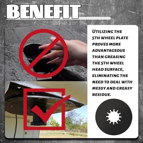 Image of TonGass 5th Wheel Hitch Lube Plate 10in Fits Standard 2-7 /8 inch Pin | RV Wheel Lube Plate, Camper Fifth Wheel Plate, Trailer Wheel Accessories for 5th Wheel Trailer Safety Kit