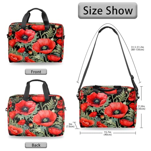 Bolsa para Laptop Roja con Estampado Floral 13-16 pulgadas miniatura 5