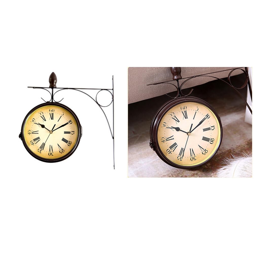 Uposao Reloj de estación de Tren de Dos Caras, Reloj de Pared de Doble