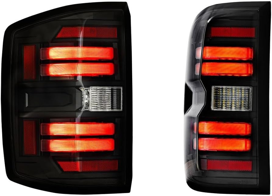 Morimoto XB LED Taillights (Smoked), Plug and Play Housing Upgrade, fits 2014-2018 Chevrolet Silverado, DOT Approved Complete Assembly, LED Sequential Turn Signals, Brake, Reverse Lights (1x LF423)
