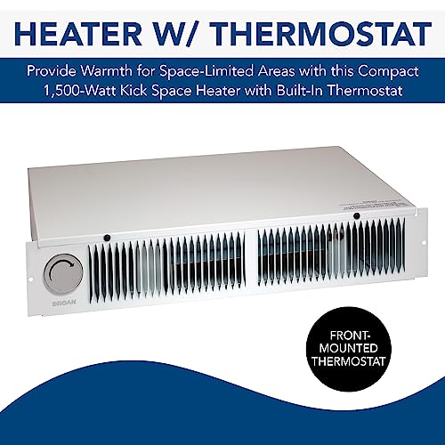 Image of Broan-NuTone 112 Kickspace Wall Heater with Built-In Thermostat for Residential and Commercial Kick Spaces, White