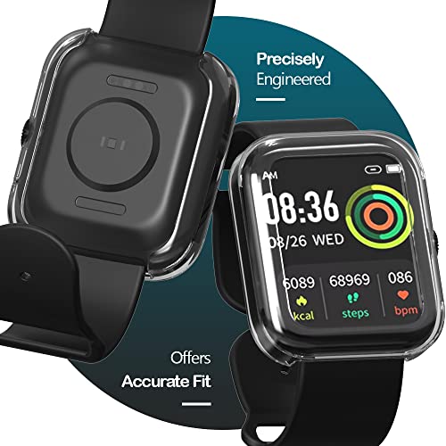 Image of Sounce Protective Case Cover Compatible Noise ColorFit Pulse Grand Overall Protective Case TPU HD Clear Ultra-Thin Cover with Unbreakable Screen Guard - Transparent