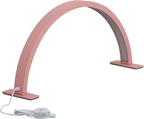 VBESTLIFE Lámpara de escritorio de uñas de media luna de 22 pulgadas, lámpara LED de belleza con llave táctil de media luna, lámpara de pestañas de