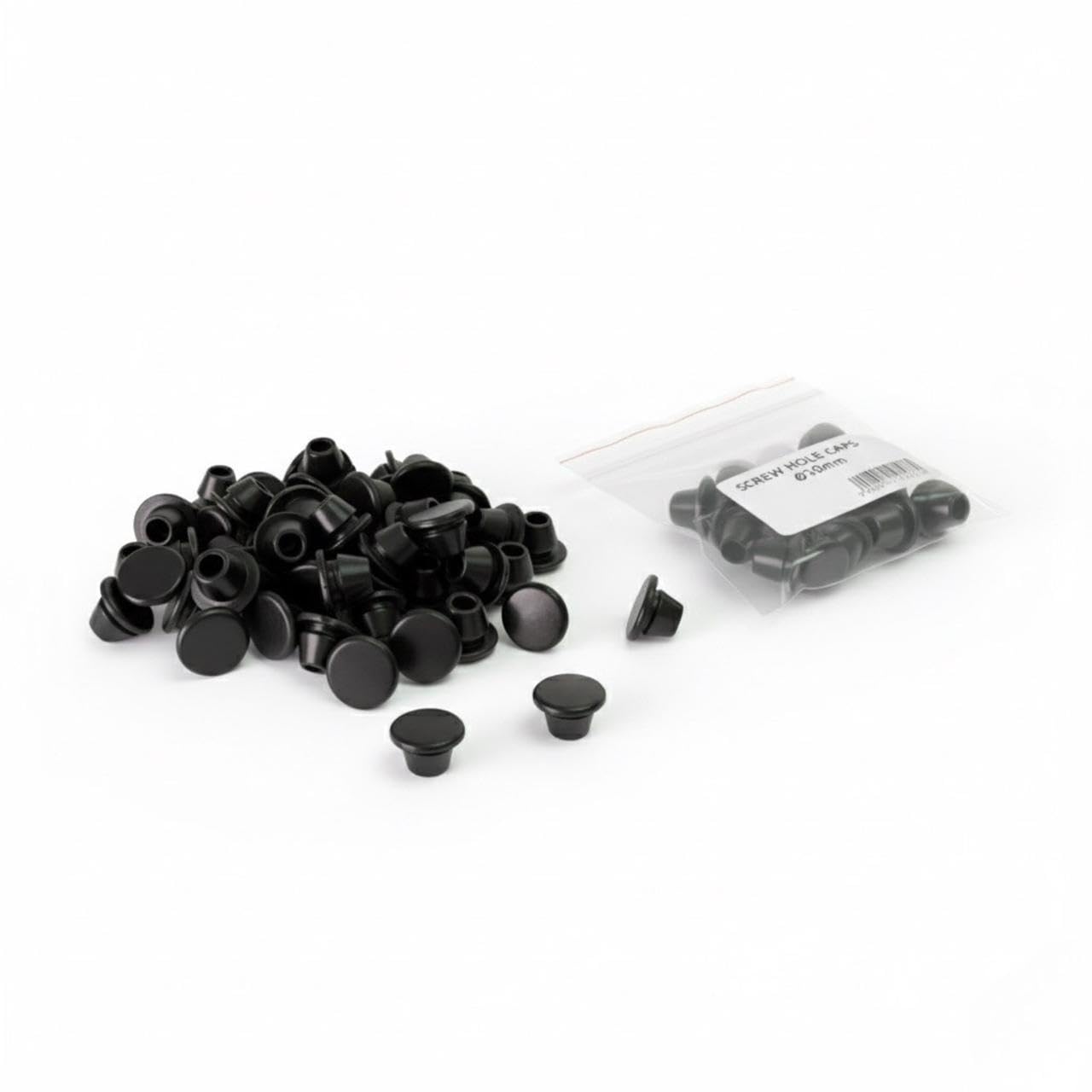 Rubber Screw Hole Cap for Aluminium Doors and Windows, 1 Dozen Pack (Black)