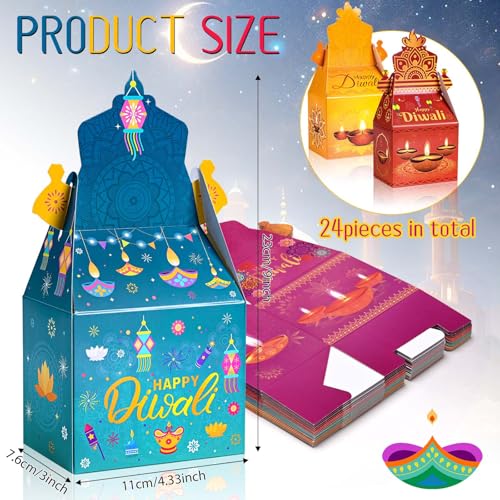 24Pack-Happy-Diwali-Party-Favor-Boxes-Rangoli-Lantern-Diya-Pattern-Treat-Boxes-Diwali-Party-GoodieGable-Boxes-for-Indian-Festival-of-Lights-Party-Decorations