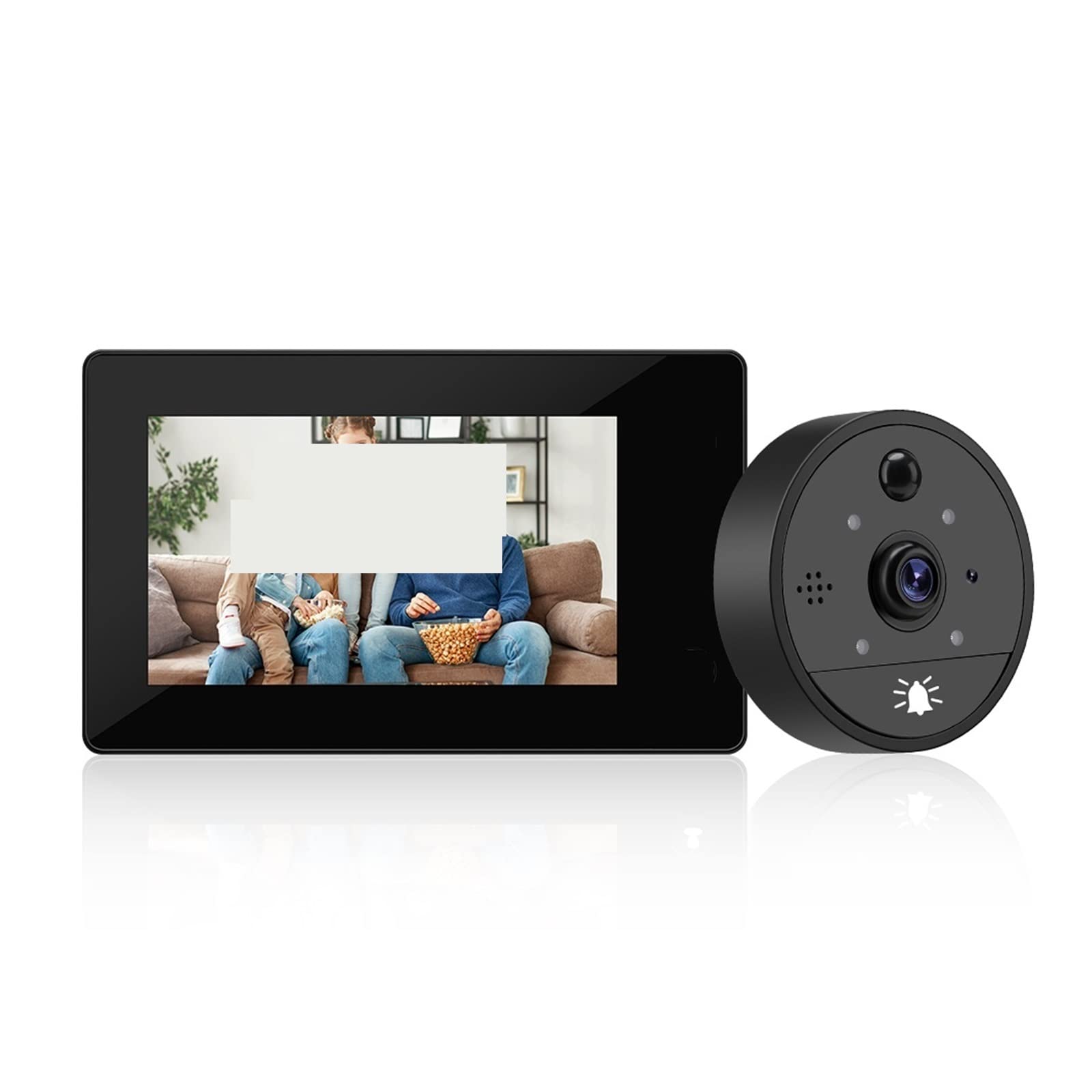 Videoportero con cámara de alta definición, Hollarm 4,3 pulgadas WIFI inteligente ojo de gato timbre Tuya Video mirilla timbre cámara noche PIR movimiento inteligente protección de seguridad for el ho