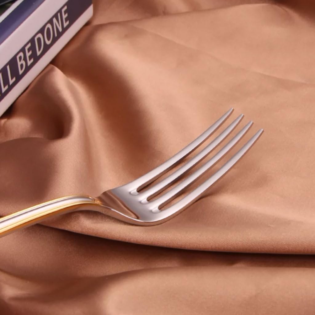 Ensemble de Couverts 3/4/5 pièces Couteau Fourchette cuillère en Acier Inoxydable Ensemble d'argenterie Miroir Poli fourchettes à dîner Ensemble de Couverts réutilisables