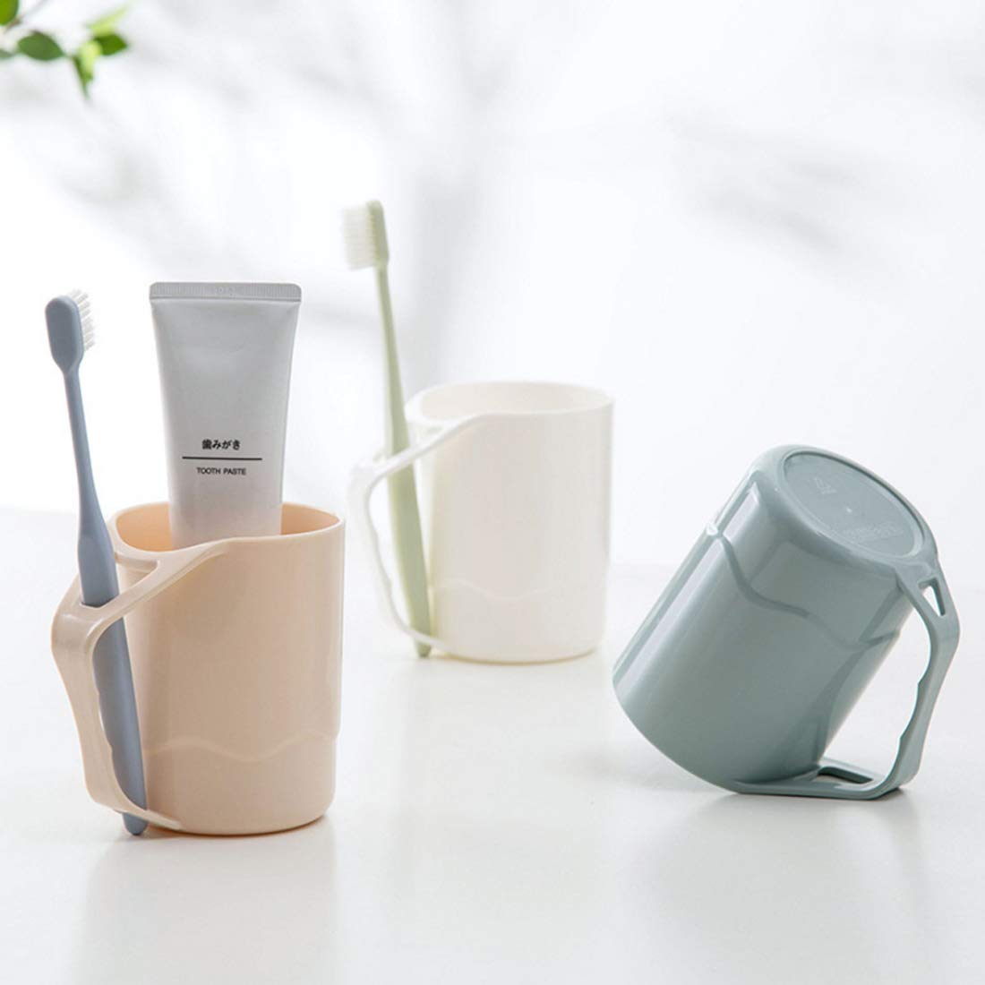 ZP ZaoProteksZPC1015 Bathroom Tumbler Cup with Handle, Cup for Brushing and Rinse, Toothbrush Holder and Rinse Mugs,Household Modern Stylish Mugs