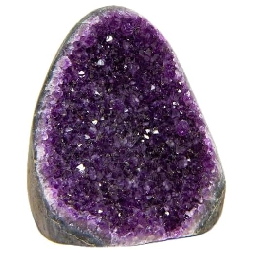 Extreme Rocks & Fossils Amethyst Cluster - 1 to 1.5 lb. Cluster with Polished Edges. Powerful, Deep Purple Crystals. Geode from Uruguay