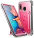 Galaxy A20 Rugged Case with Kickstand, Galaxy A30 Case, Poetic Full-Body Dual-Layer Shockproof Protective Cover, Built-in-Screen Protector, Revolution,Defender Case for Samsung Galaxy A20 /A30, Pink