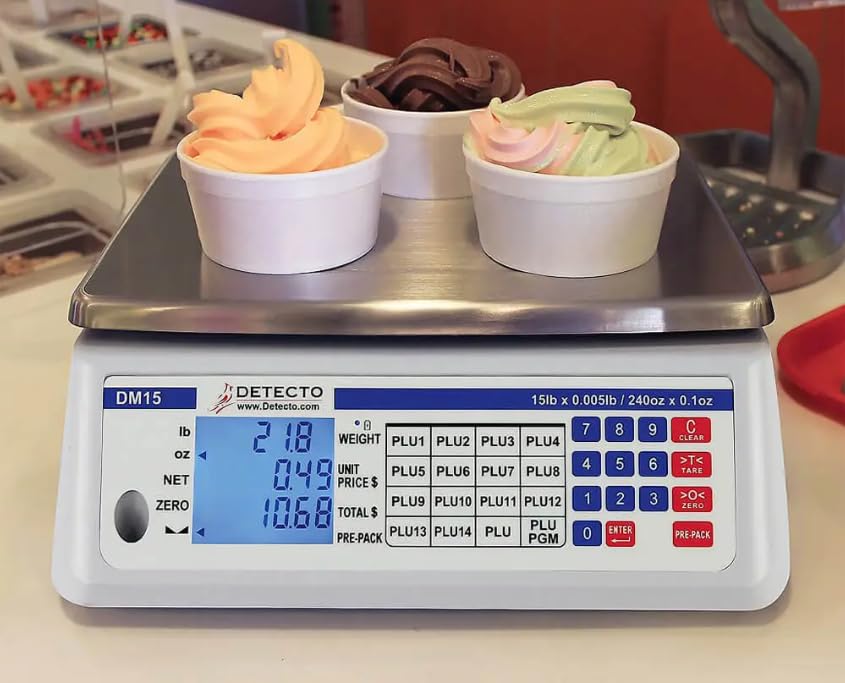 Detecto DM15 Price Computing Scale, Electronic, 13.4" W x 13.4" D, 240 oz. Capacity image 3