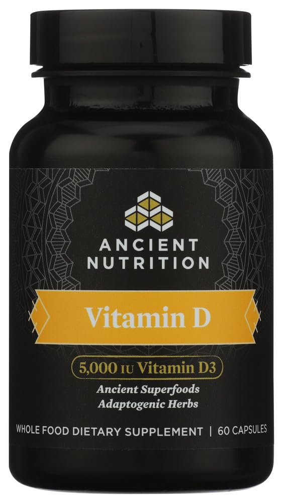 Ancient Nutrition Vitamin D, 5,000 IU Vitamin D3 + K2 for Immune Support