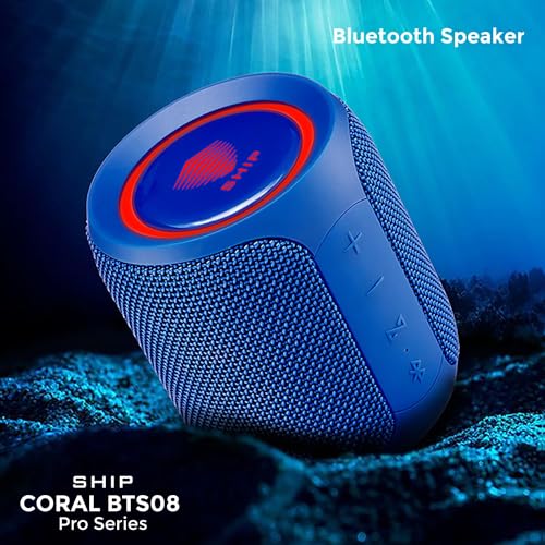 Image of SHIP Coral BTS08 Pro Series 16W Bluetooth Speakers with LED Lights | IPX7 Water Resistance | TWS Feature | Up to 14H Total Playtime | Multi-Compatibility Modes (Turkish Sea Blue)