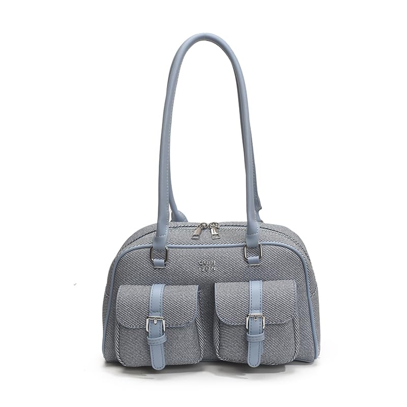 Shoulder Bag Retro Top Handle Bag Y2k 90s Multiple Pockets Designer Handbag Soft Trendy Underarm Purse
