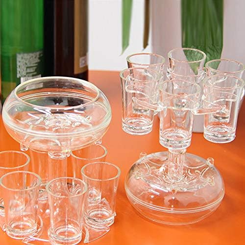 Miniatura 4 de ALEVMOOM Dispensador y soporte para 6 chupitos, dispensador de chupitos para llenar líquidos, dispensador de múltiples 6 chupitos, dispensador de