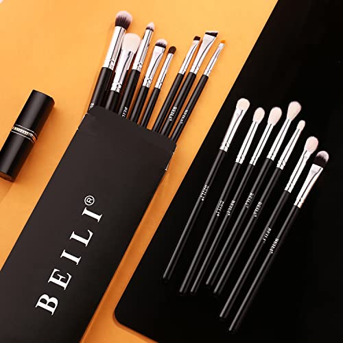 Beili Eye Makeup Brushes 15Pcs Eyeshadow Brushes Soft Synthetic-Natural Hair Eye Shadows Blending Concealers Eyebrow Eyeliner Professional Make Up Brushes Set #TOP2