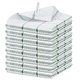 Nialnant 8 Pack Dish Cloths for Washing Dishes, 100% Cotton Reusable Cleaning Rag, Quick Drying Dish Towels for Kitchen,12x12 Inches,Green Plaid