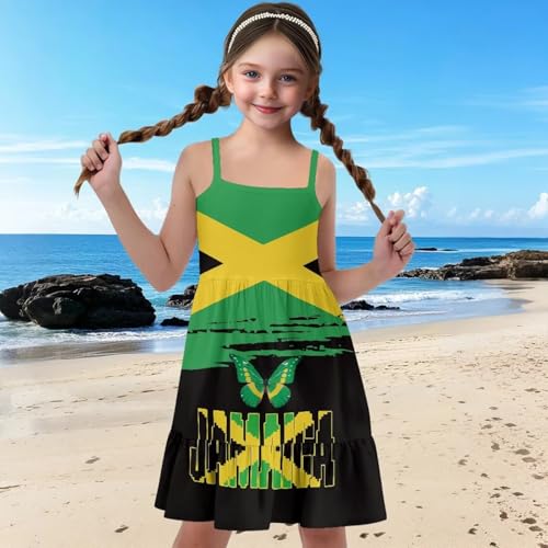 Girls Summer Dress Kids Spaghetti Straps Dresses Toddler Cami Tank Sundress Pleated for Beach Vacation Size 3-144