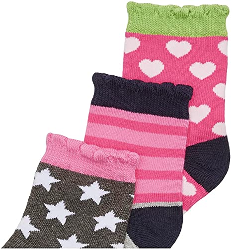 Jefferies Socks Girls' Little Girls' Dots/Hearts/Stripes Fashion Crew socks 6 Pairs Pack2