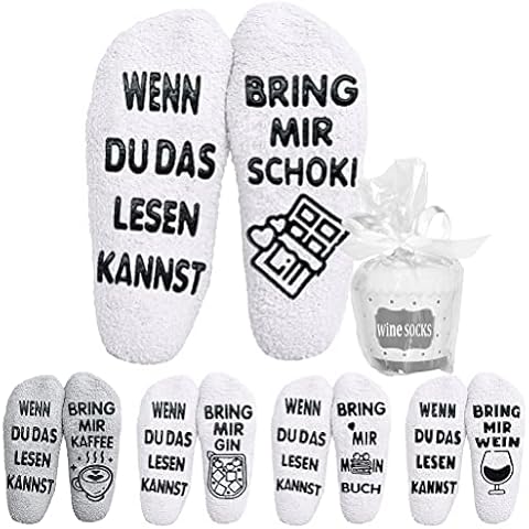 Kuschelsocken, Damen Lustige Socken mit Spruch Wenn du das lesen Kannst Bring mir Schoki Stoppersocken Geschenk Cover