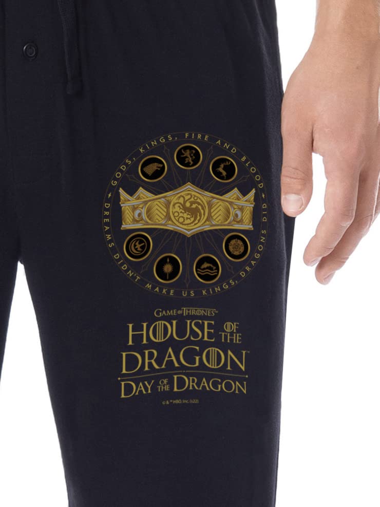 Game Of Thrones House of the Dragon Mens' Day Of The Dragon Crown Sleep Pajama Pants2