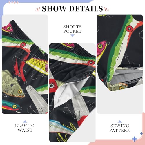 ZZXXB Funny Fish Pattern Boys Long Pants Soft Trousers Elastic Waist Kids Lounge Bottoms with Pockets S-XL4