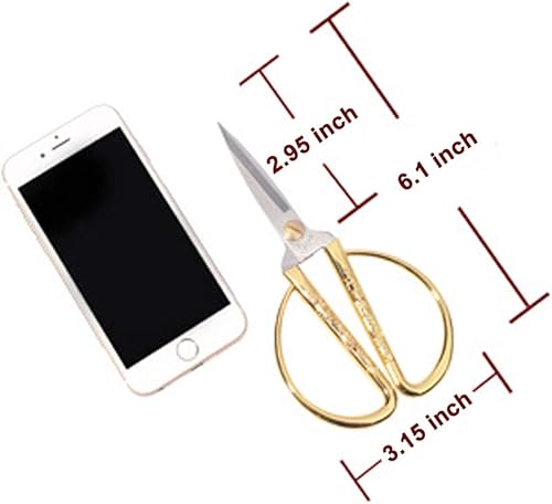 Miniatura 7 de Wasan Tijeras de bonsái con diseño de dragón y fénix chapadas en oro, tijeras chinas tradicionales para el hogar, para costura, manualidades, corte