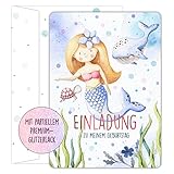 🧜‍♀️ SCHNELL UND EINFACHE EINLADUNGSKARTEN ZUM VERTEILEN – Die Einladungskarten im kindgerechten Design für Kindergeburtstage ersparen Ihnen nerviges und langfristiges Basteln von schönen und bunten Geburtstagskarten. Sie erhalten bereits 12 fertige Einladungskarten, im DIN A6 Format, die bereits mit selbstklebenden Versandhüllen, im DIN C6 Format, geliefert werden. Somit müssen Sie sie nur beschriften und an die Geburtstagsgäste verteilen.