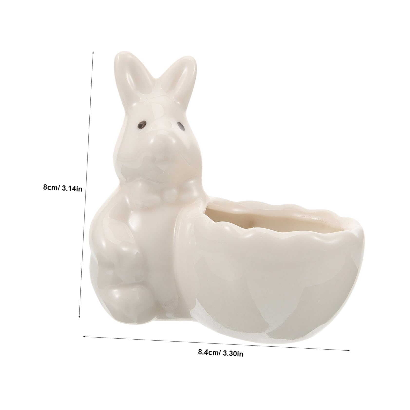 BRIGHTFUFU Egg Holder Adorable Rabbit Shaped Ceramic Egg Cup Stand for Boiled Eggs Minimalist Home Decor for Spring Celebrations and Table Decoration