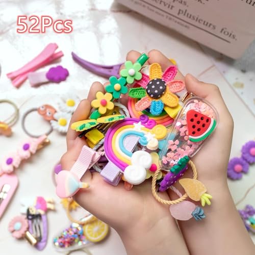 Image of Wazdorf 14 Pieces Girls Hair Pins with Clear Bag, Baby Clips Cute Cute Fruit Cartoon Animal Pin for Kids, Women, Girls Hair Accessories (purple)