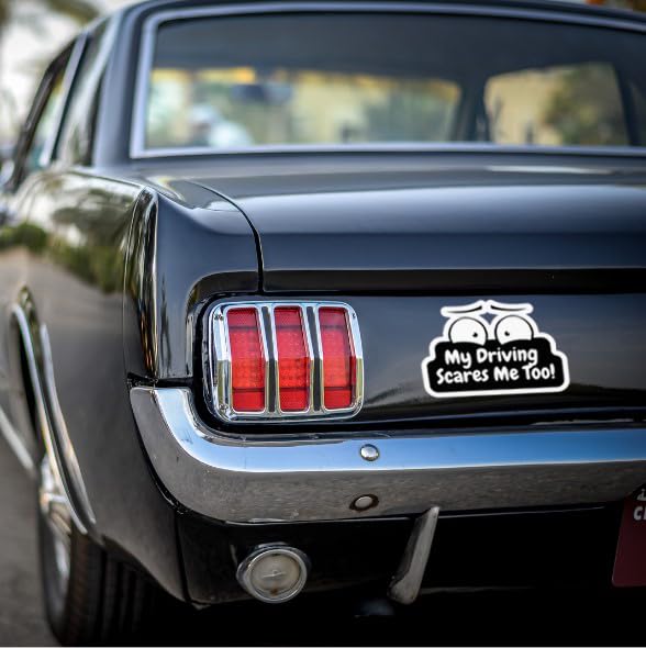 Image of My Driving Scares Me Too Sticker Size 6 inch Inch Funny Student Driver Stickers Waterproof UV Resistant. Used for Cars, Motorbikes and Trucks