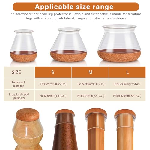Image of Chair Leg Floor Protectors,Furniture Felt Pads Silicone Covers caps for Chairs,Non-Slip Bottom Furniture Leg Capsfor Hardwood Floors,Avoid Scratching and Reduce Noise(L,16 PCS)